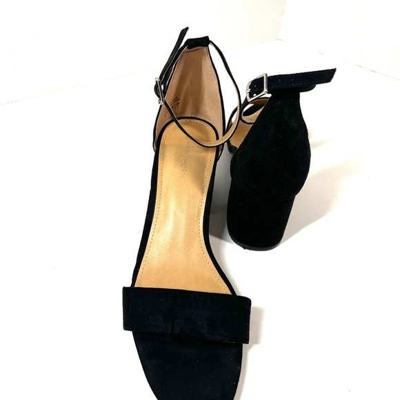 41 Hawthorn black suede block heel sandals size 9 - Picture 4 of 6